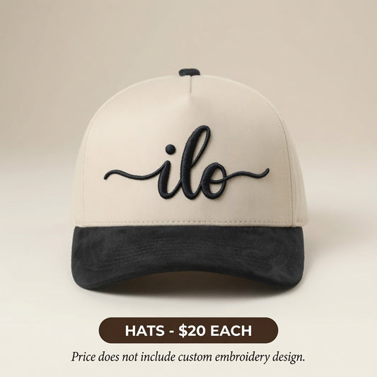 Suede Canvas Bill Trucker Hat with custom embroidery